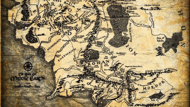 Middle earth, Map, The Lord Of The Rings HD Wallpaper Desktop Background