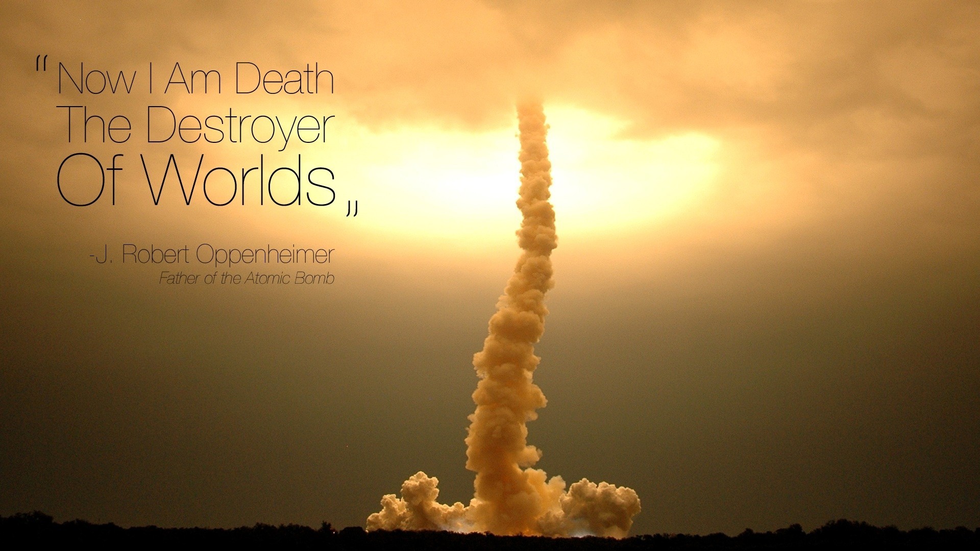 Julius Robert Oppenheimer, Explosion, Quote, Smoke, Sunlight Wallpapers