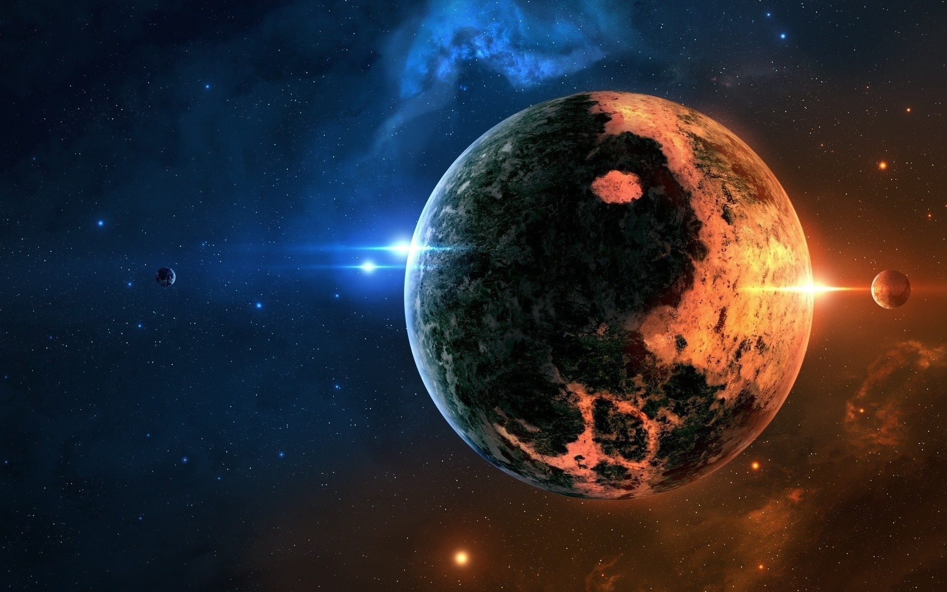 space Art, Space, Planet, Glowing, Yin And Yang Wallpaper