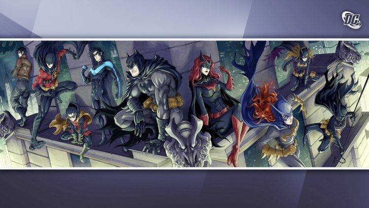 Batman, DC Comics, Robin (character), Batwoman, Batgirl, Nightwing, Red Robin, Gotham City HD Wallpaper Desktop Background