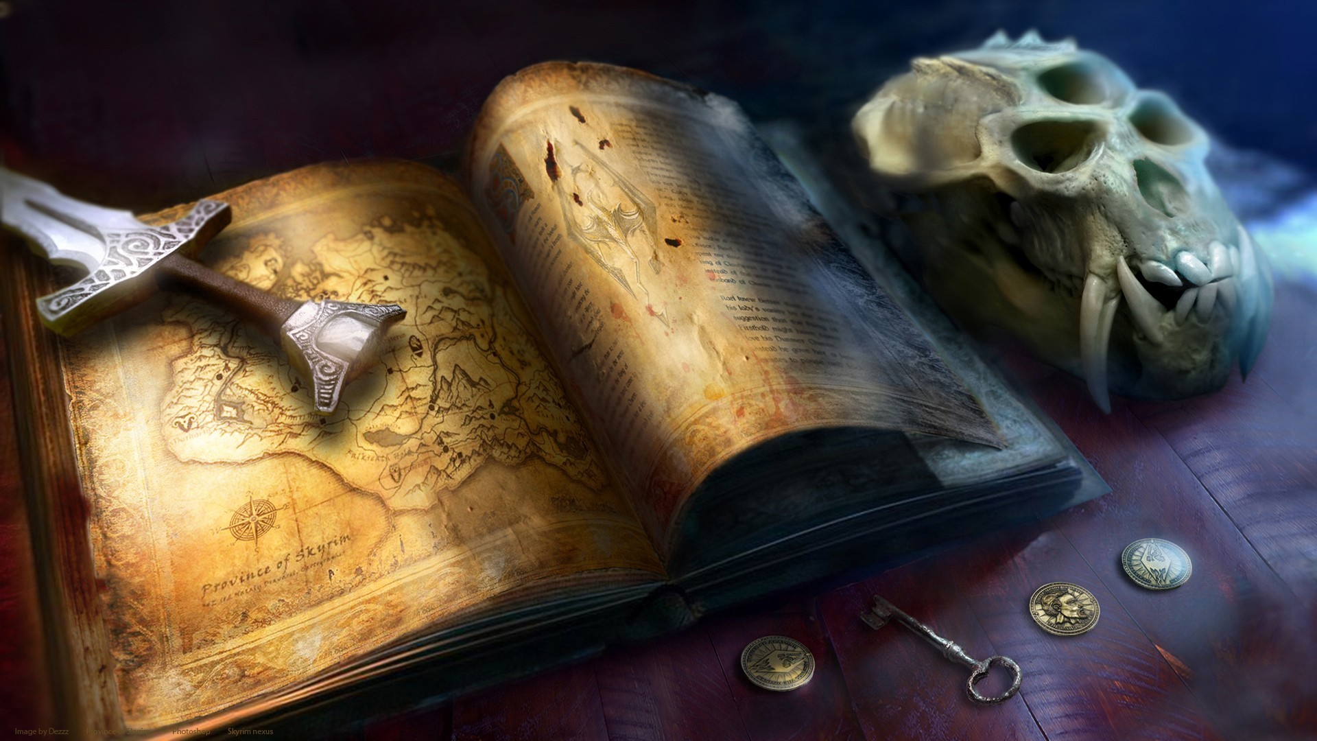 map, The Elder Scrolls V: Skyrim Wallpaper