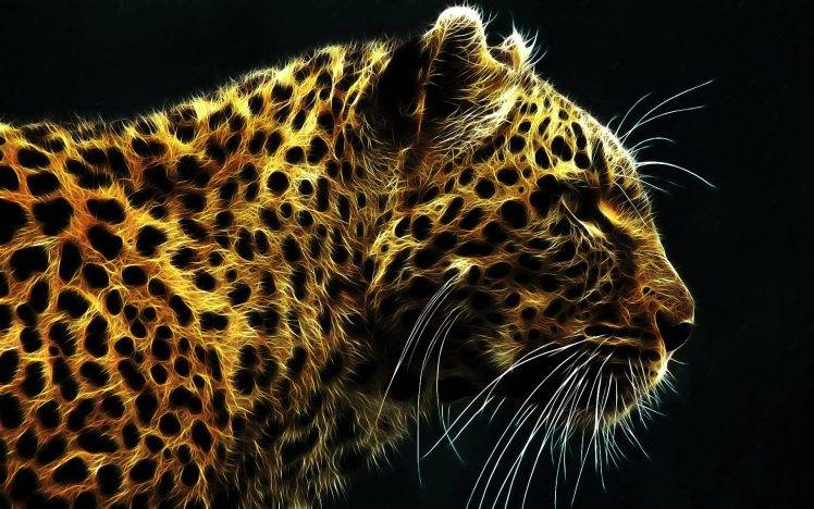 leopard, Fractalius, Animals HD Wallpaper Desktop Background