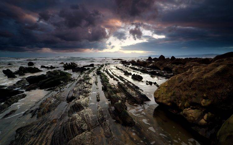 nature, Sea, Stones, Clouds HD Wallpaper Desktop Background
