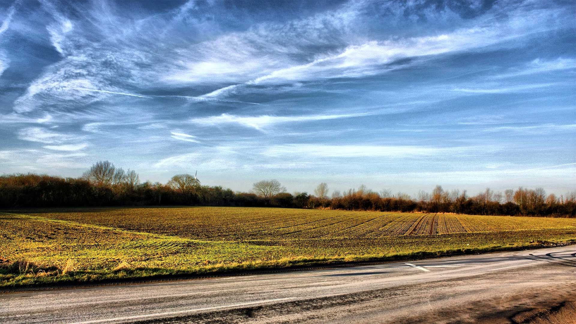 nature, Road, Trees, Clouds Wallpaper