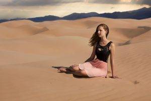 women, Sand, Desert, Model