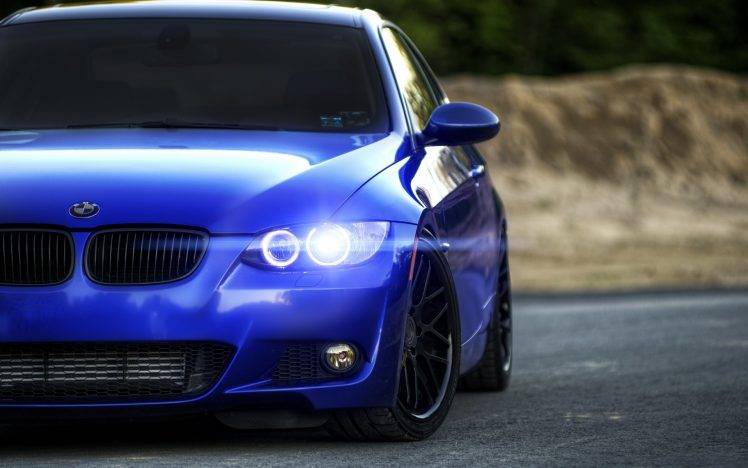 car, BMW, Rims, Blurred, Blue Cars HD Wallpaper Desktop Background