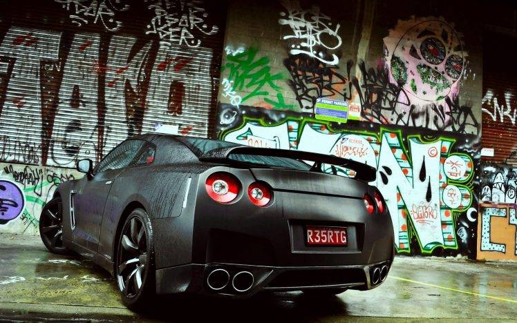 car, Graffiti, Nissan, Nissan GT R HD Wallpaper Desktop Background