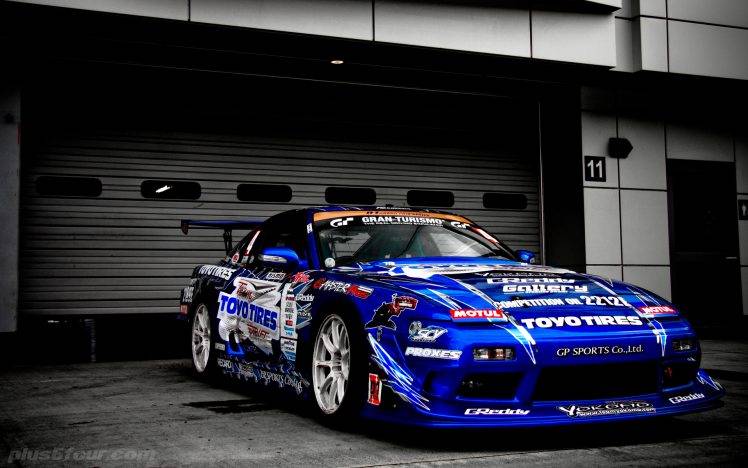 Nissan, Tuning, Race Cars, Blue Cars, Selective Coloring HD Wallpaper Desktop Background