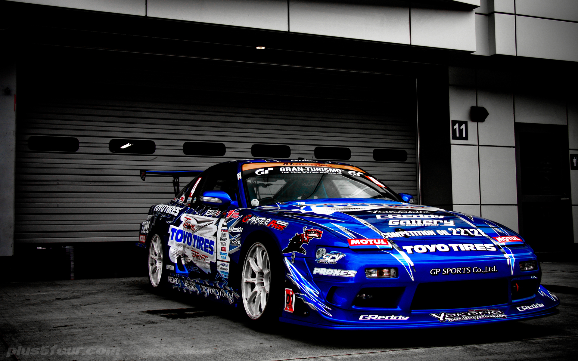 Nissan, Tuning, Race Cars, Blue Cars, Selective Coloring Wallpaper