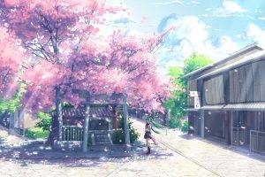 Vocaloid, Hatsune Miku, Anime, Cherry Blossom, School Uniform