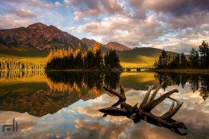 landscape, Nature, Lake, Mountain, Reflection, Clouds