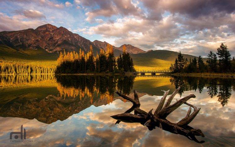 landscape, Nature, Lake, Mountain, Reflection, Clouds HD Wallpaper Desktop Background