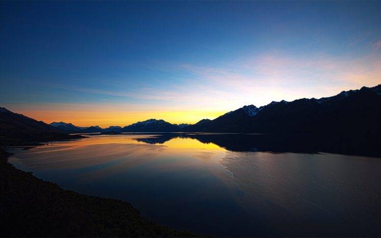 nature, Lake, Sunset, Reflection HD Wallpaper Desktop Background