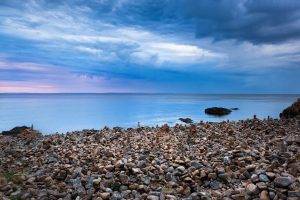 rock, Sweden, Beach, Landscape, Sea, Clouds, Sunrise