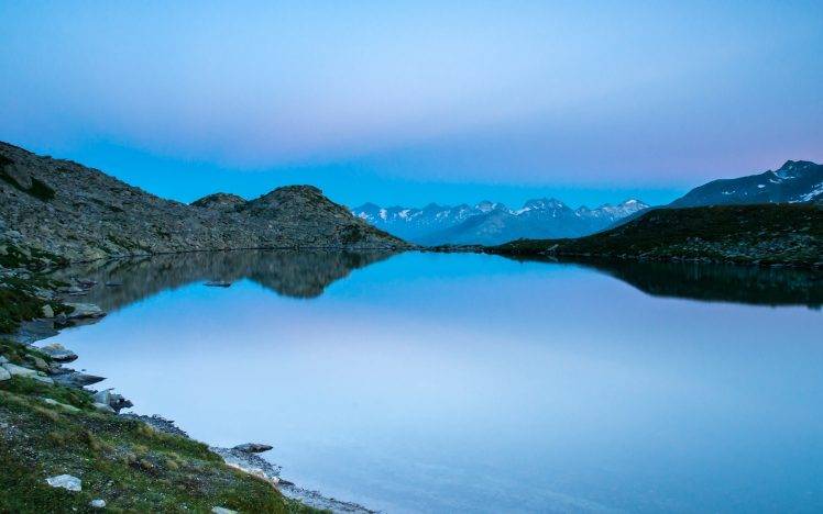 Switzerland, Alps, Lake, Mountain, Landscape, Reflection HD Wallpaper Desktop Background