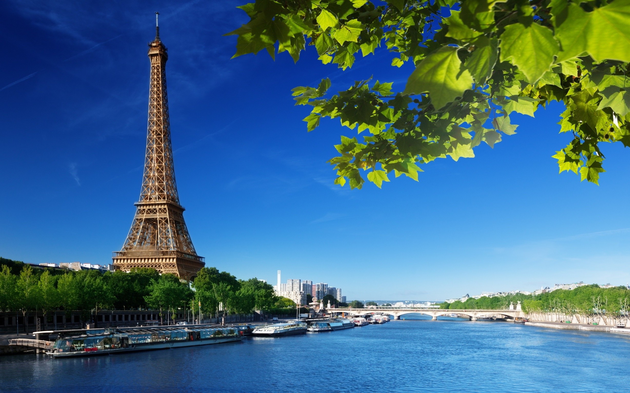 Paris, Eiffel Tower, River Wallpaper