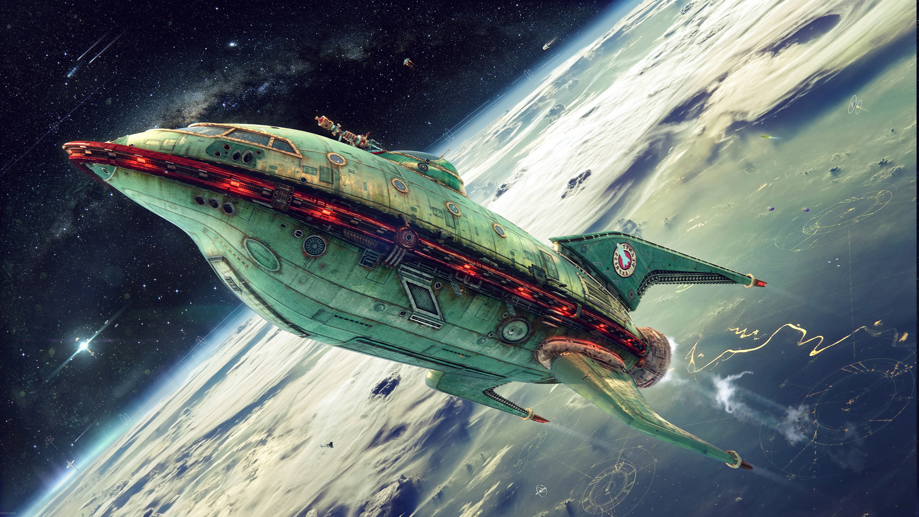 planet Express, Futurama, Spaceship Wallpaper