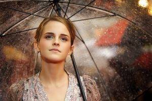 Emma Watson, Brunette, Umbrella