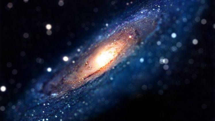 space, Galaxy, Glitter, Stars, Tilt Shift, Andromeda HD Wallpaper Desktop Background