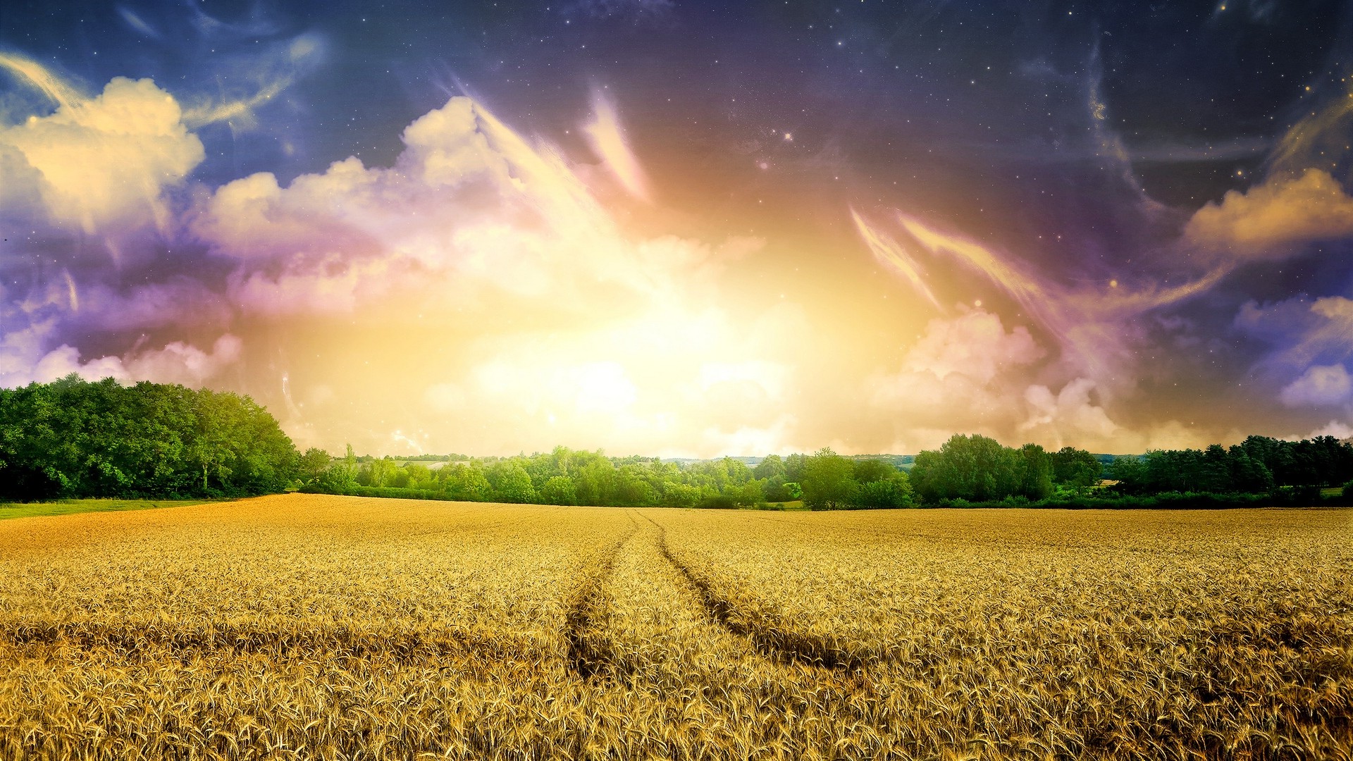 nature, Sunset, Clouds Wallpaper