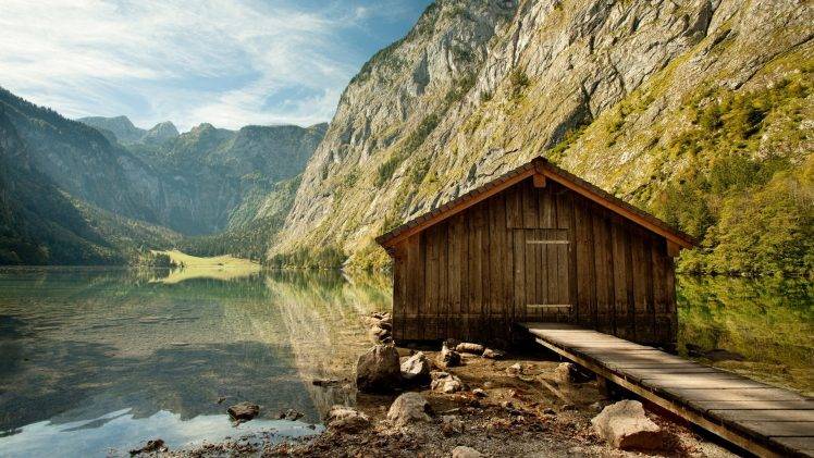 nature, Mountain, Lake, Cabin, Canada HD Wallpaper Desktop Background