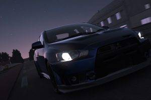 night, Project CARS, Mitsubishi Lancer Evo X, Mitsubishi Lancer EVO, Le Mans, Video Games