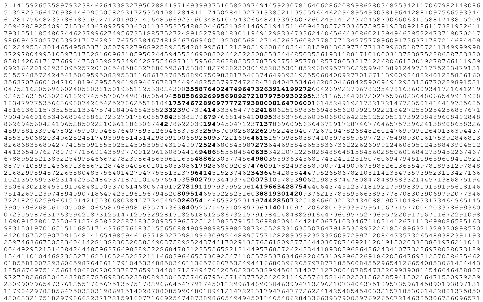 pi, Typography, Numbers Wallpaper