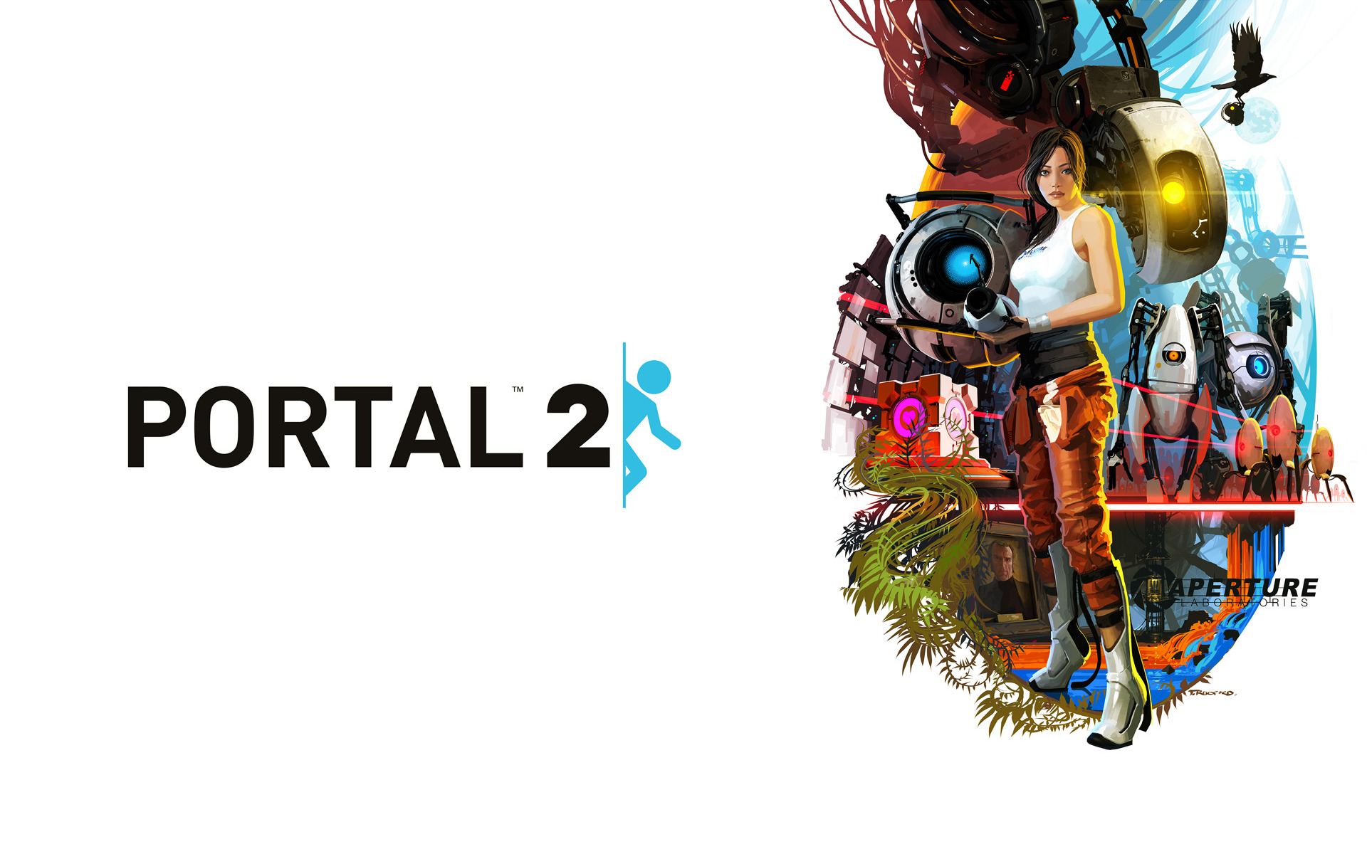 video Games, Portal 2, Chell, P body, Atlas (Portal), GLaDOS, Wheatley Wallpaper
