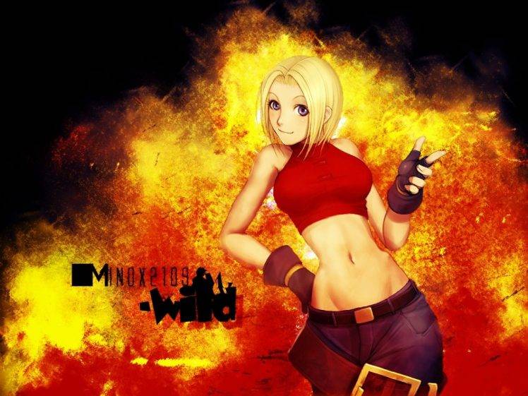 Anime Girls King Of Fighters Blue Mary Wallpapers Hd