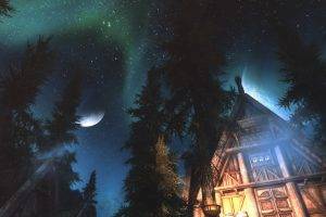 The Elder Scrolls V: Skyrim, ENB, Video Games, Aurorae, Night