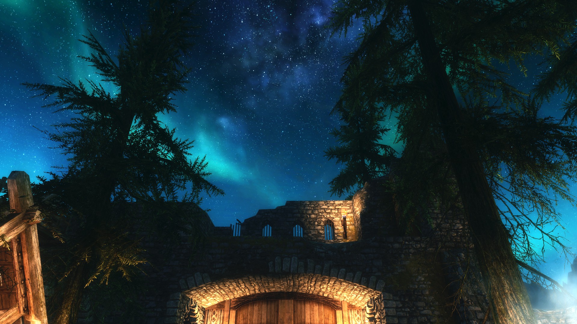 The Elder Scrolls V: Skyrim, ENB, Video Games, Aurorae, Night Wallpaper