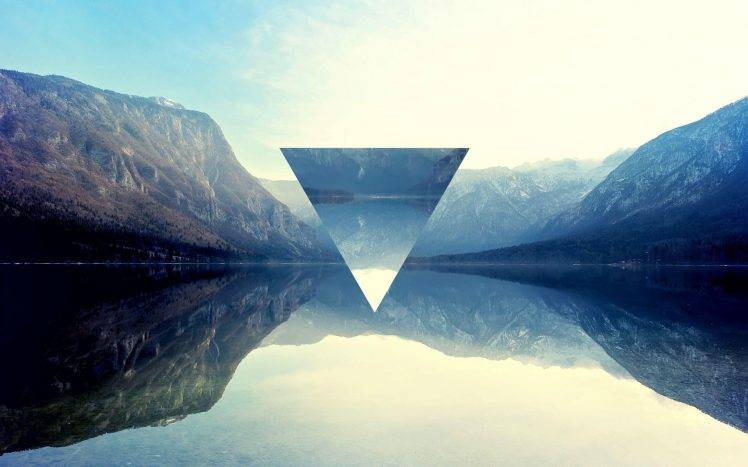triangle, Polyscape, Mountain, Lake, Reflection HD Wallpaper Desktop Background