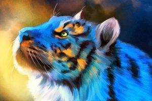 digital Art, Animals, Tiger