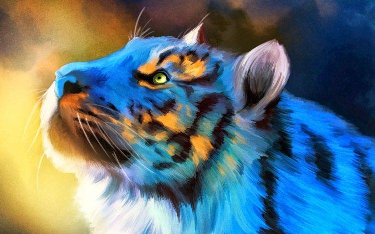 digital Art, Animals, Tiger HD Wallpaper Desktop Background