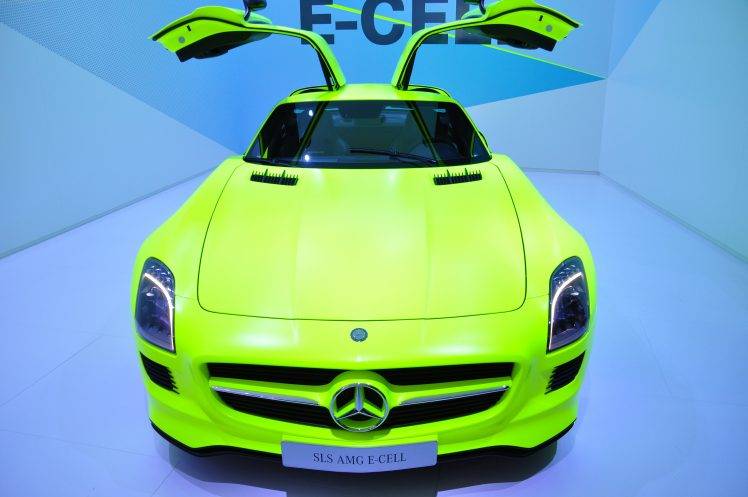 Mercedes Benz, Mercedes Benz SLS AMG, Electric Cars, Car, Green Cars HD Wallpaper Desktop Background