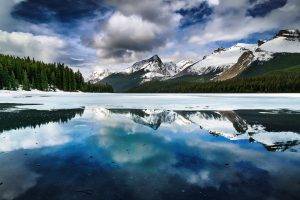 nature, Lake, Mountain, Trees, Reflection, Canada