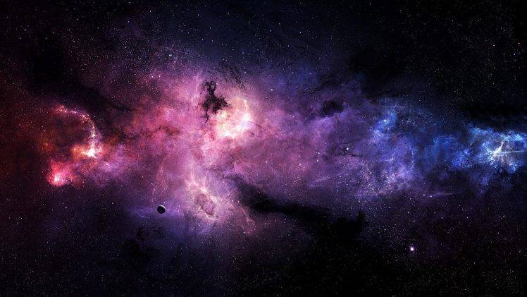 space, Pink, Blue, Colorful, Nebula, Stars HD Wallpaper Desktop Background