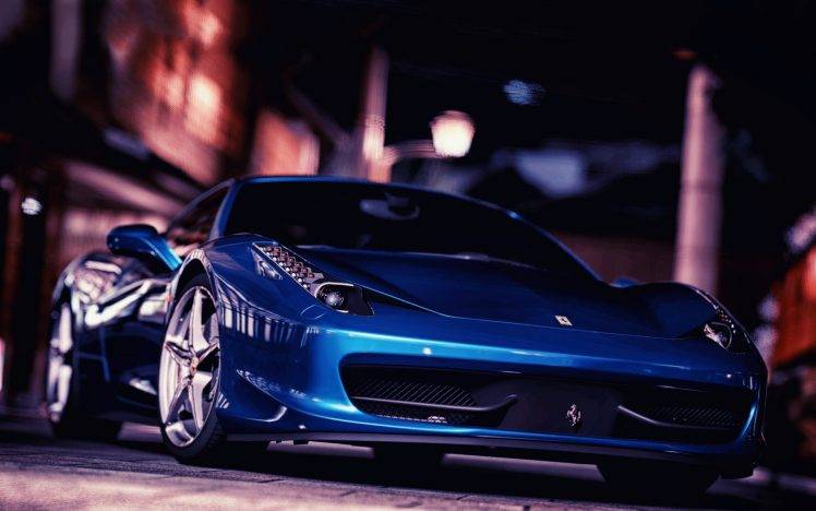 car, Ferrari, Ferrari 458 Italia, Blue Cars HD Wallpaper Desktop Background