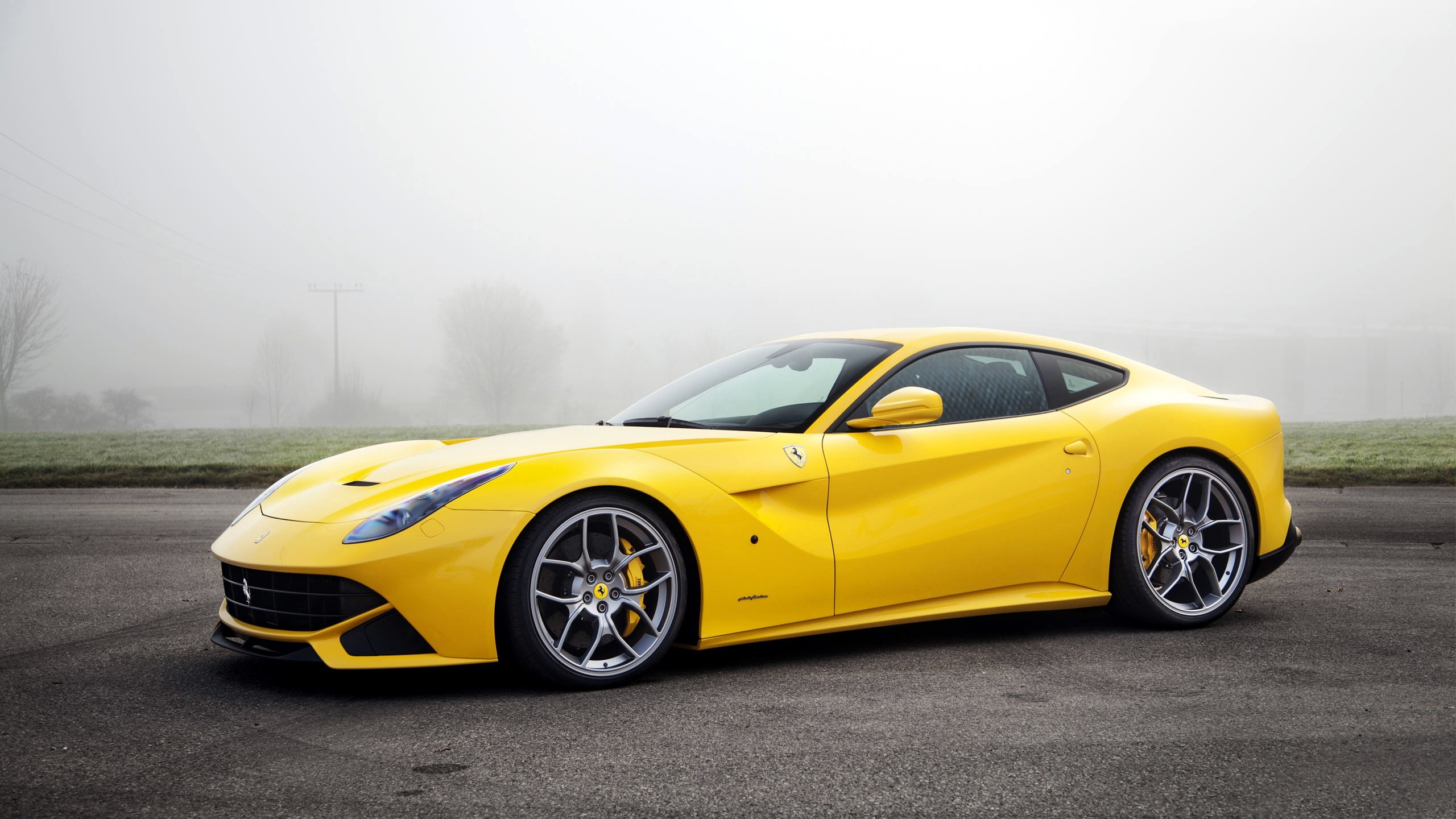 car, Ferrari, F12, Yellow Cars Wallpaper