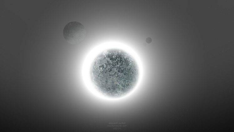 solar Eclipse, Planet, Space Art, Starkiteckt, Glowing HD Wallpaper Desktop Background