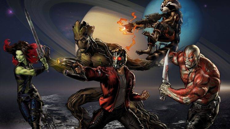 Guardians Of The Galaxy, Star Lord, Gamora, Rocket Raccoon, Groot, Drax The  Destroyer Wallpapers HD / Desktop and Mobile Backgrounds
