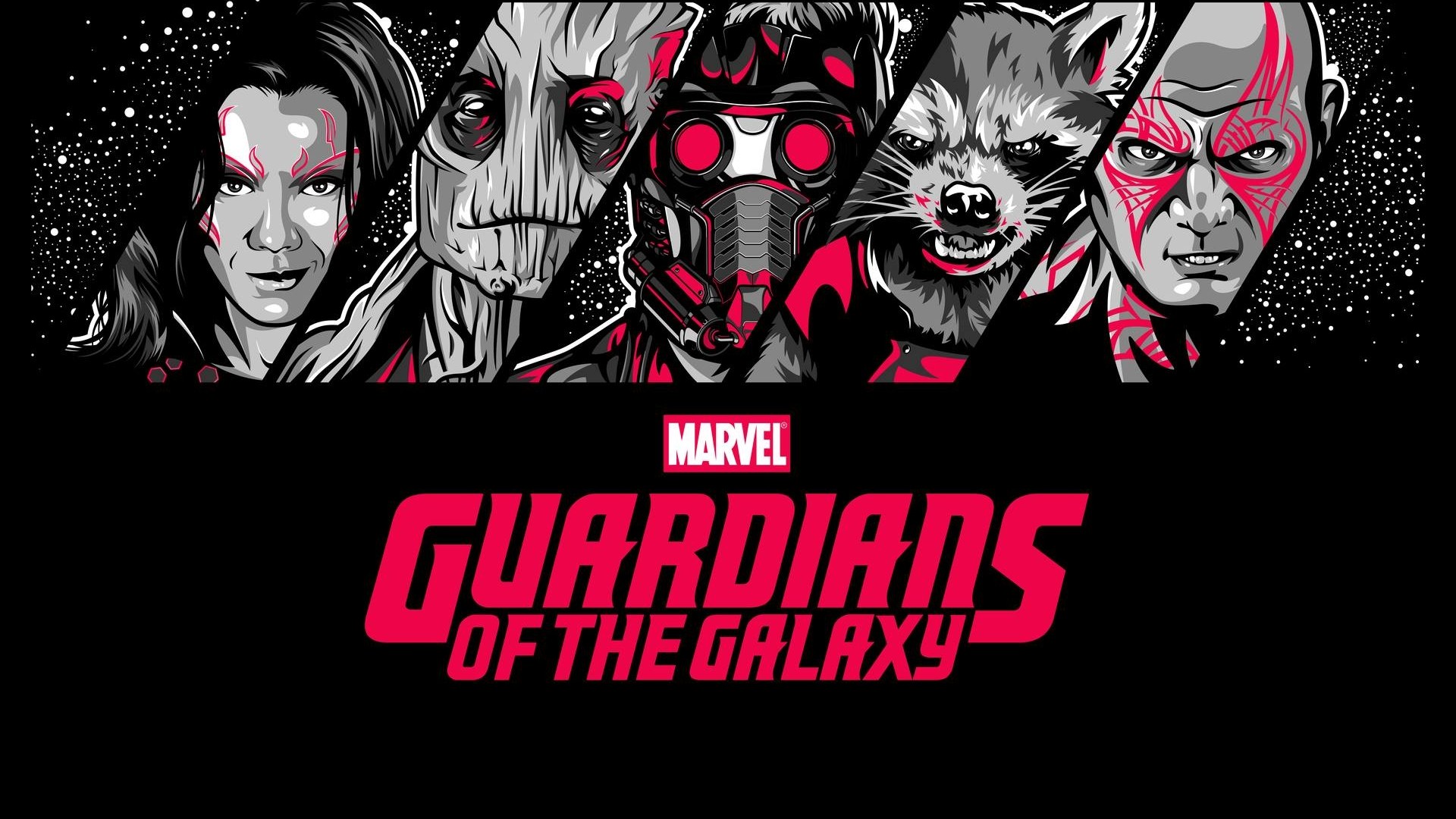 Guardians Of The Galaxy, Star Lord, Gamora, Rocket Raccoon, Groot, Drax The Destroyer Wallpaper