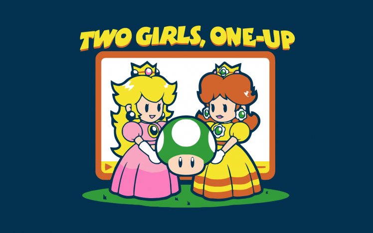 one Up, Super Mario, Princess Peach, Humor, Daisy HD Wallpaper Desktop Background