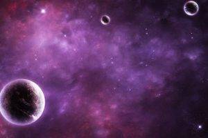 space Art, Purple, Planet, Nebula