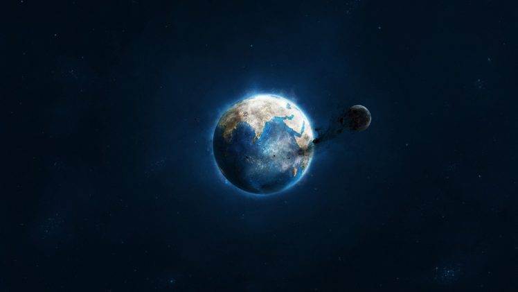 space, Earth, Moon, Destruction HD Wallpaper Desktop Background
