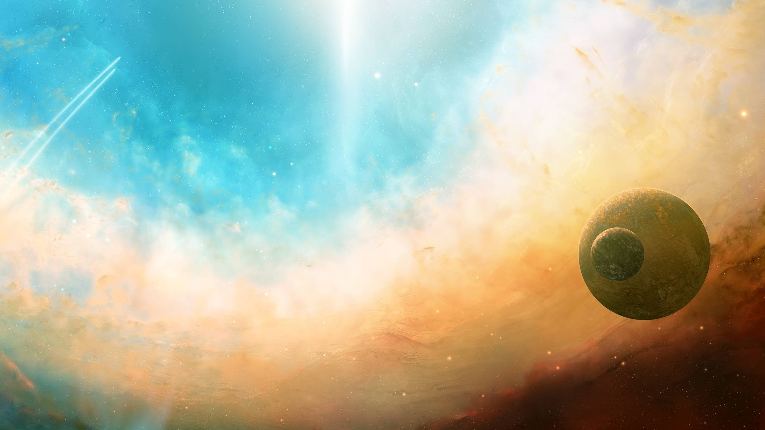 space Art, JoeyJazz, Planet, Shooting Stars, Nebula Wallpaper