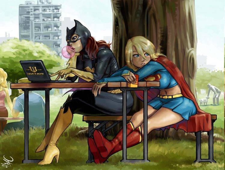 Supergirl, Batgirl, DC Comics, Superheroines HD Wallpaper Desktop Background