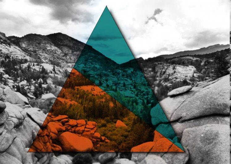 nature, Triangle, Selective Coloring, Polyscape, Illuminati HD Wallpaper Desktop Background