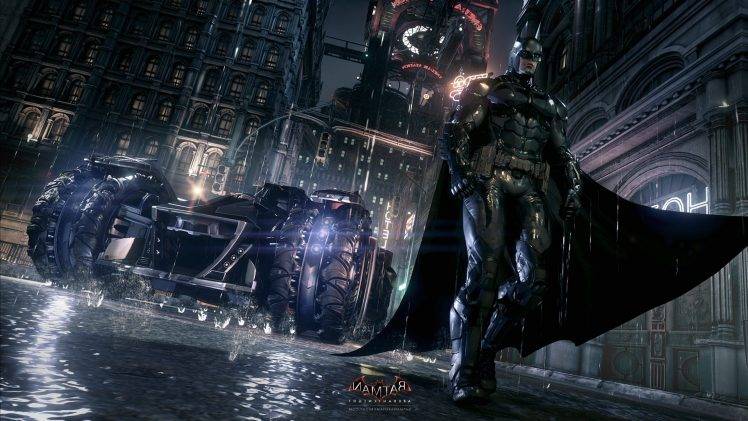 Batman: Arkham Knight, Rocksteady Studios, Batman, Batmobile, Gotham City, Video Games HD Wallpaper Desktop Background