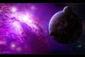 space, Planet, Nebula, Space Art, Purple